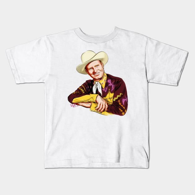 Gene Autry - An illustration by Paul Cemmick Kids T-Shirt by PLAYDIGITAL2020